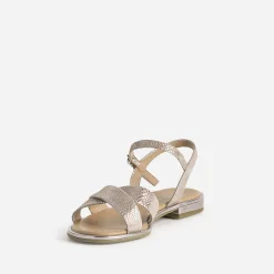 Sandale CAPRICE dorée en cuir effet python