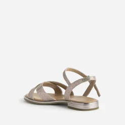 Sandale CAPRICE dorée en cuir effet python