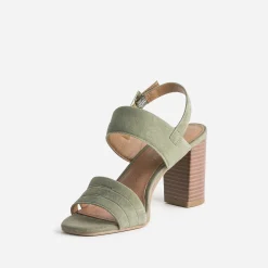 Sandale CAPRICE kaki en cuir velours