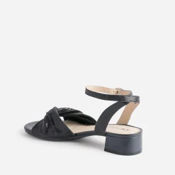 Sandale CAPRICE marine cuir effet python verni