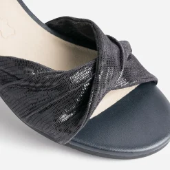 Sandale CAPRICE marine cuir effet python verni