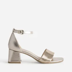 Sandale CAPRICE noire cuir effet python verni