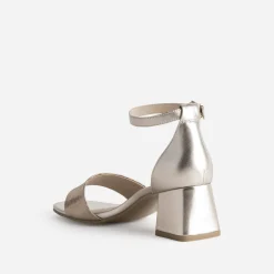 Sandale CAPRICE noire cuir effet python verni