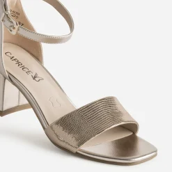 Sandale CAPRICE noire cuir effet python verni