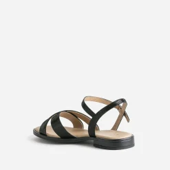 Sandale CAPRICE noire en cuir effet python