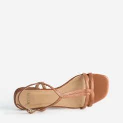 Sandale cognac brides entrelacées