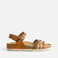 Sandale cognac en cuir