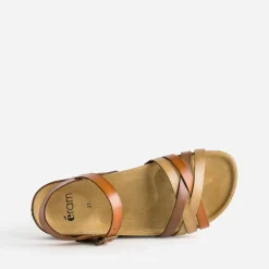 Sandale cognac en cuir