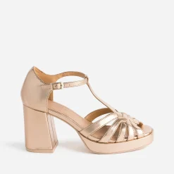 Sandale cuivrée à talon