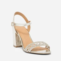 Sandale dorée à talon