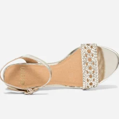 Sandale dorée à talon