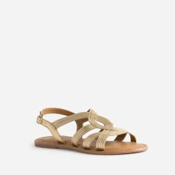 Sandale dorée avec entrelacs