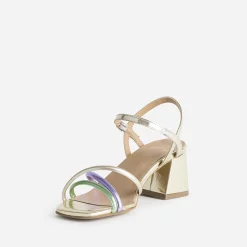 Sandale dorée brides métallisées