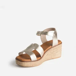 Sandale dorée éco-conçue en cuir