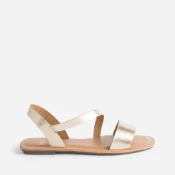 Sandale dorée plate