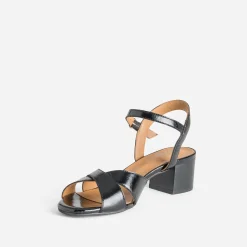 Sandale ERAM FLEX noir cuir verni
