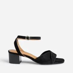 Sandale ERAM FLEX noire cuir velours