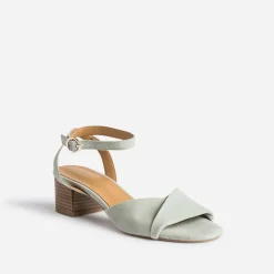 Sandale ERAM FLEX verte cuir velours