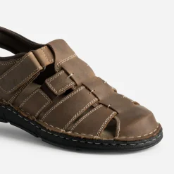 Sandale fermée FRANCE ARNO marron cuir