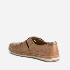 Sandale fermée marron en cuir