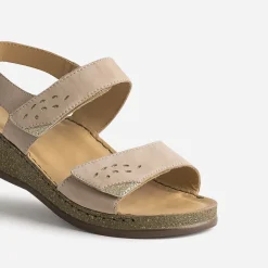 Sandale FRANCE ARNO beige cuir nubuck