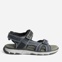 Sandale marine cuir à scratchs