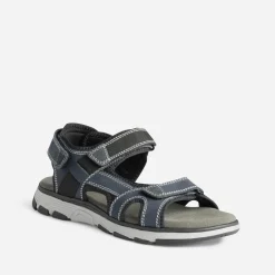 Sandale marine cuir à scratchs