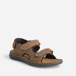 Sandale marron en cuir éco-conçu