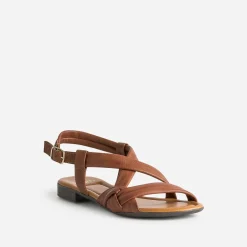 Sandale marron en cuir souple