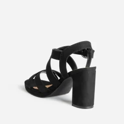 Sandale noire suédée