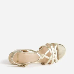 Sandale or à brides entrelacées