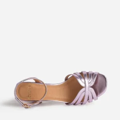 Sandale parme métallisée à brides