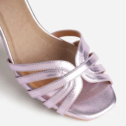 Sandale parme métallisée à brides