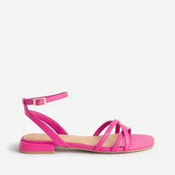 Sandale plate TEXTO rose