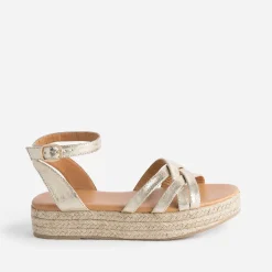 Sandale plateforme TEXTO dorée