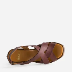 Sandale prune en cuir éco-conçu