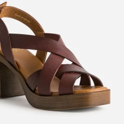 Sandale prune en cuir éco-conçu