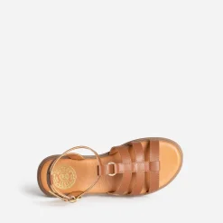 Sandale spartiate BUGGY camel en cuir
