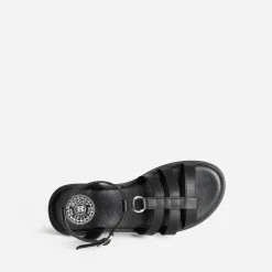 Sandale spartiate BUGGY noire en cuir