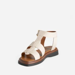 Sandale spartiate TEXTO écrue en cuir