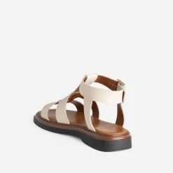 Sandale spartiate TEXTO écrue en cuir
