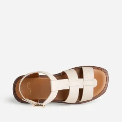 Sandale spartiate TEXTO écrue en cuir