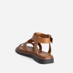 Sandale spartiate TEXTO cognac cuir