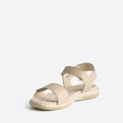 Sandale TBS beige cuir à scratchs