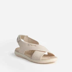 Sandale TBS écrue en mesh pailleté