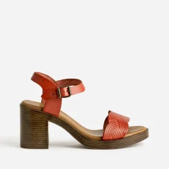 Sandale terracotta en cuir