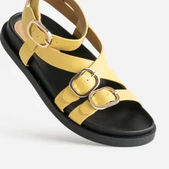 Sandale TEXTO banana cream brides à boucles