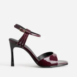 Sandale TEXTO bordeaux vernie à talon