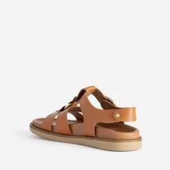 Sandale TEXTO cognac cuir multi brides