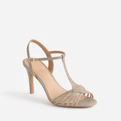 Sandale TEXTO dorée pailletée à talon